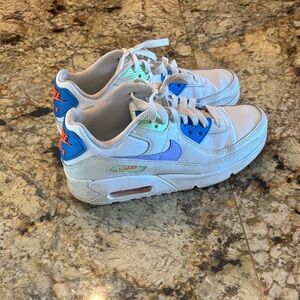 Nike Kids Air max 90 LTR White Phantom photo blue purple pulse. 4Y​